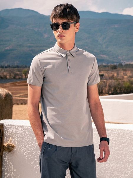 men solid polo shirt p6yi#, White;black 
men solid polo shirt p6yi#, White;black