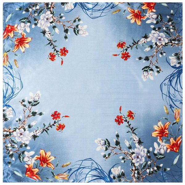 scarves pobing silk scarf women floral print square wraps small bandana office lady foulards head neckchief hijabs 60cm, Blue;gray
scarves pobing silk scarf women floral print square wraps small bandana office lady foulards head neckchief hijabs 60cm, Blue;gray