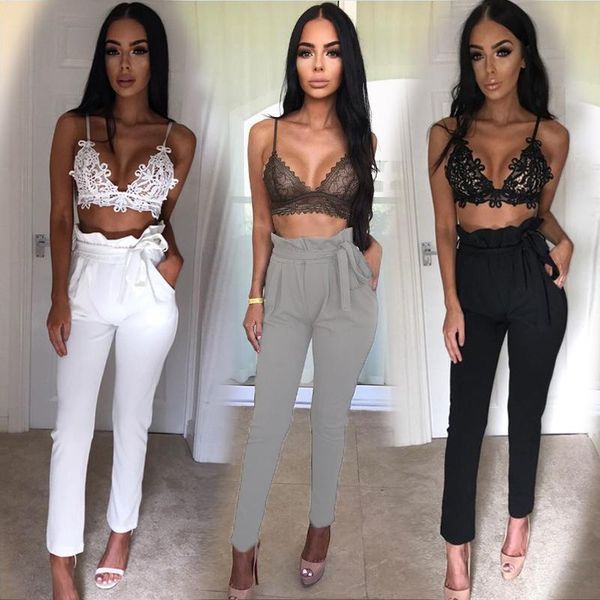 women's leggings bohocotol 2021 elegant paperbag waist belted detail solid high pants women skinny frill trim elastic spring summer p, Black
women's leggings bohocotol 2021 elegant paperbag waist belted detail solid high pants women skinny frill trim elastic spring summer p, Black