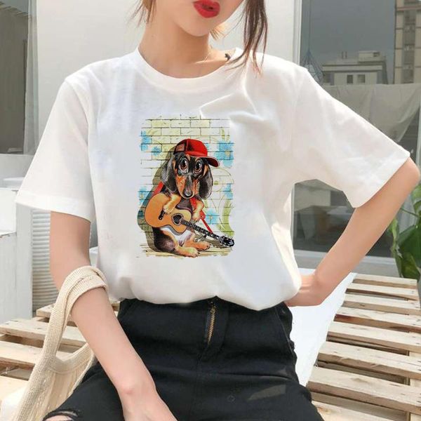 women's t-shirt selling women t shirt cute guitar dachshund peacock cartoon printed short sleeve creative simplicity graphic, White
women's t-shirt selling women t shirt cute guitar dachshund peacock cartoon printed short sleeve creative simplicity graphic, White