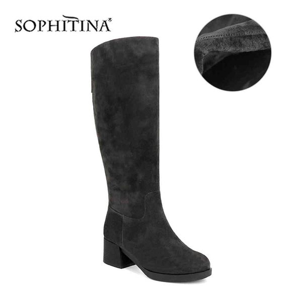 sophitina fashion women boots knee-high genuine leather warm plush handmade shoes breathable classic boots ba10 210513, Black
sophitina fashion women boots knee-high genuine leather warm plush handmade shoes breathable classic boots ba10 210513, Black