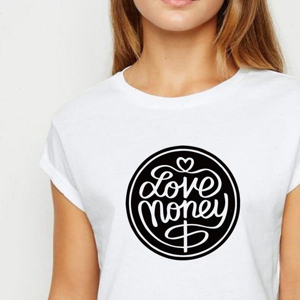 love women t shirt money young ladies girls harajuku plus size spring summer pretty clothing o collar, White
love women t shirt money young ladies girls harajuku plus size spring summer pretty clothing o collar, White