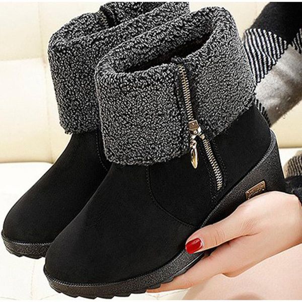 women zipper wedges heels shoes winter warm plush snow boots 2021 non-slip ladies girls short zip female footwear casual, Black
women zipper wedges heels shoes winter warm plush snow boots 2021 non-slip ladies girls short zip female footwear casual, Black