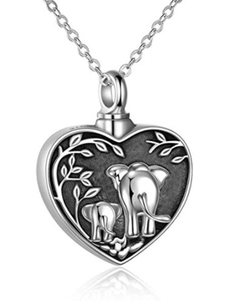 pendant necklaces elephant mother & child,butterlfy cremation memorial ashes urn for family member, Silver
pendant necklaces elephant mother & child,butterlfy cremation memorial ashes urn for family member, Silver