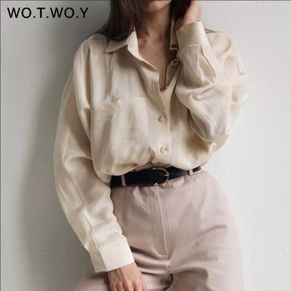 women's blouses & shirts wotwoy office lady pockets women button turn-down collar raglan sleeve solid female elegant femme 2021, White
women's blouses & shirts wotwoy office lady pockets women button turn-down collar raglan sleeve solid female elegant femme 2021, White