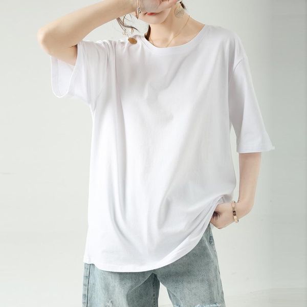 women's t-shirt 2021 s 100% cotton solid loose wear short sleeve summer female fashion casual off the shoulder, White
women's t-shirt 2021 s 100% cotton solid loose wear short sleeve summer female fashion casual off the shoulder, White