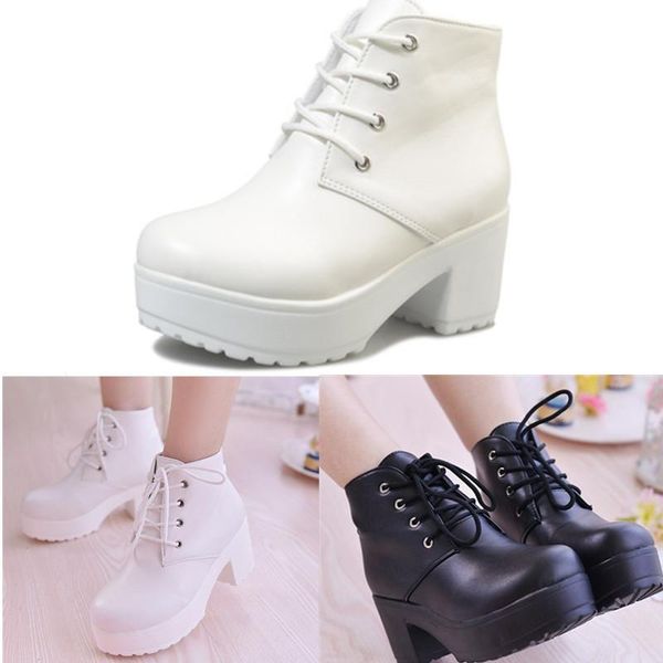 boots fashion classic thick-soled women's leather waterproof platform lace-up ladies ankle trendy cool motorcycle, Black
boots fashion classic thick-soled women's leather waterproof platform lace-up ladies ankle trendy cool motorcycle, Black