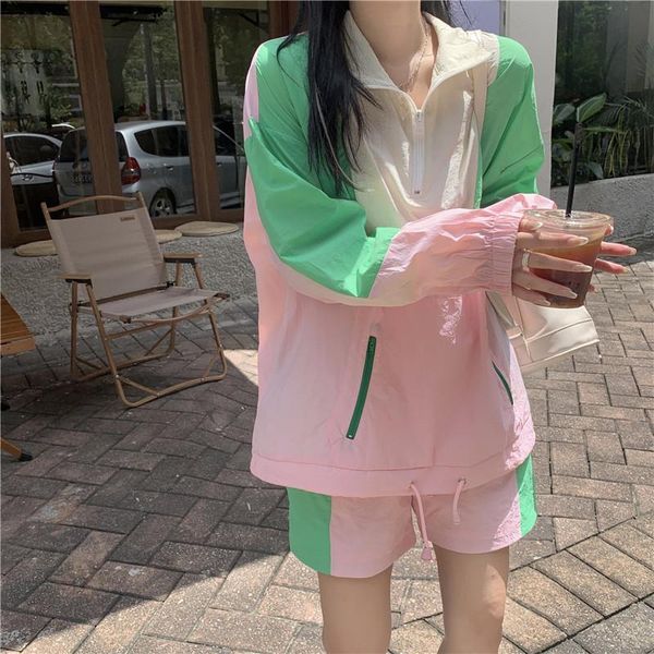 women's tracksuits hzirip 2021 autumn women's two-piece suits thin stand collar loose casual contrast color high waist all-match s, Gray
women's tracksuits hzirip 2021 autumn women's two-piece suits thin stand collar loose casual contrast color high waist all-match s, Gray