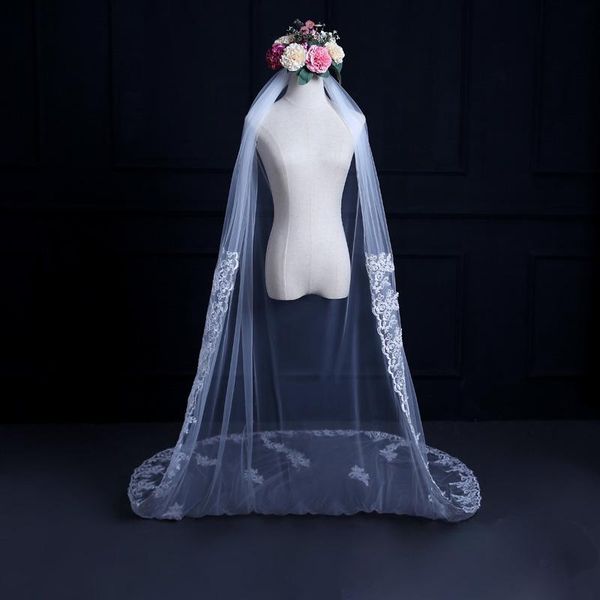bridal veils 3 meter cathedral one layer long lace edge veil tulle no comb white/ivory headdress wedding accessories 2021, Black
bridal veils 3 meter cathedral one layer long lace edge veil tulle no comb white/ivory headdress wedding accessories 2021, Black