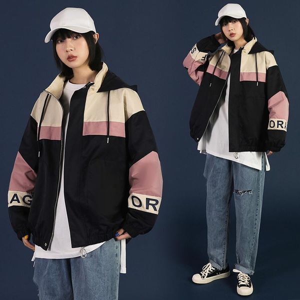 women's jackets casual contrast color hooded cargo woman jacket windbreaker autumn loose zipper plus size basic coat ladies outerwear, Black;brown
women's jackets casual contrast color hooded cargo woman jacket windbreaker autumn loose zipper plus size basic coat ladies outerwear, Black;brown