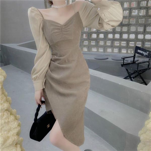 casual dresses patchwork split dress women elegant retro party female high street streetwear korean 2021, Black;gray
casual dresses patchwork split dress women elegant retro party female high street streetwear korean 2021, Black;gray