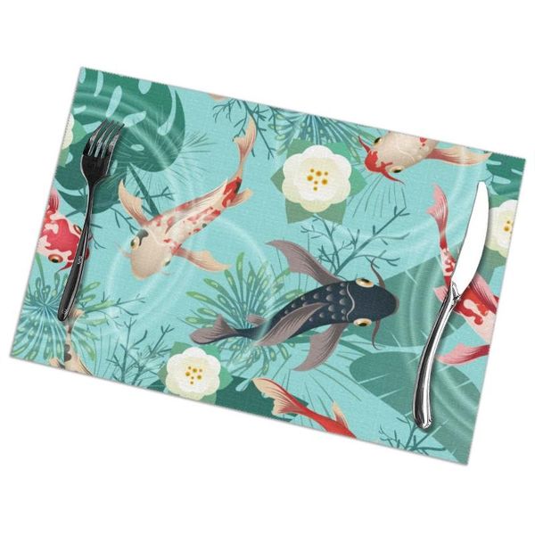 mats & pads 6pcs placemat for dining table koi fish monstera leaves pond heat-resistant kitchen accessories
mats & pads 6pcs placemat for dining table koi fish monstera leaves pond heat-resistant kitchen accessories