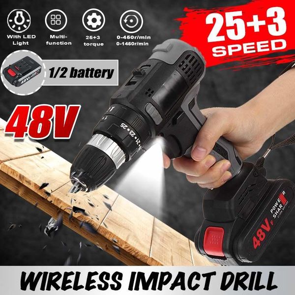 professiona electric drills 48v 3 in 1 brushless cordless impact hammer drill screwdriver with rechargeable lithium battery power tool set
professiona electric drills 48v 3 in 1 brushless cordless impact hammer drill screwdriver with rechargeable lithium battery power tool set