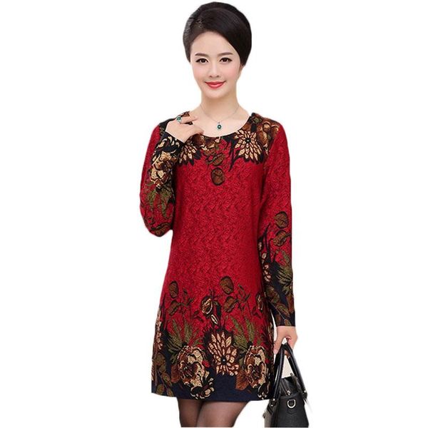 casual dresses middle-aged mother spring autumn dress women's plus velvet print 2021 winter long sleeve bottoming shirt z299, Black;gray
casual dresses middle-aged mother spring autumn dress women's plus velvet print 2021 winter long sleeve bottoming shirt z299, Black;gray