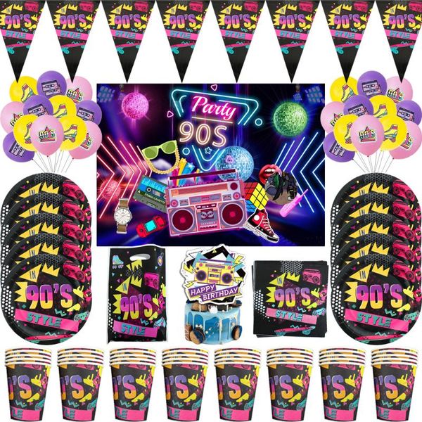 disposable dinnerware hip hop 90's kids guys birthday party decorations retro disco music tableware set cup plate baby shower supplies
disposable dinnerware hip hop 90's kids guys birthday party decorations retro disco music tableware set cup plate baby shower supplies