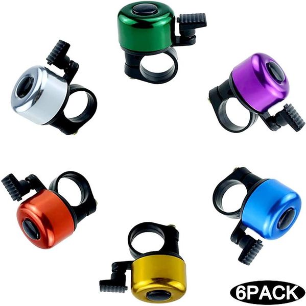 bike horns 6 pack aluminum alloy bicycle bells loud mini bells, for folding bikes mountain 22mm/0.86inches handlebar
bike horns 6 pack aluminum alloy bicycle bells loud mini bells, for folding bikes mountain 22mm/0.86inches handlebar