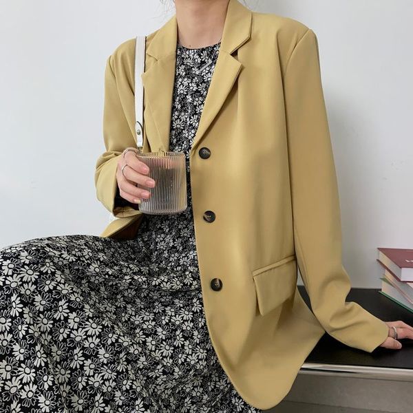 women's suits & blazers juzhi 2021 spring solid color suit coat single breasted loose hong kong style korean leisure 8001, White;black
women's suits & blazers juzhi 2021 spring solid color suit coat single breasted loose hong kong style korean leisure 8001, White;black
