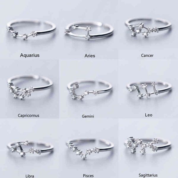 new minimalist inlaid cubic zircon 12 constellation zodiac sign rings for women simple silver color adjustable ring jewelry gift
new minimalist inlaid cubic zircon 12 constellation zodiac sign rings for women simple silver color adjustable ring jewelry gift