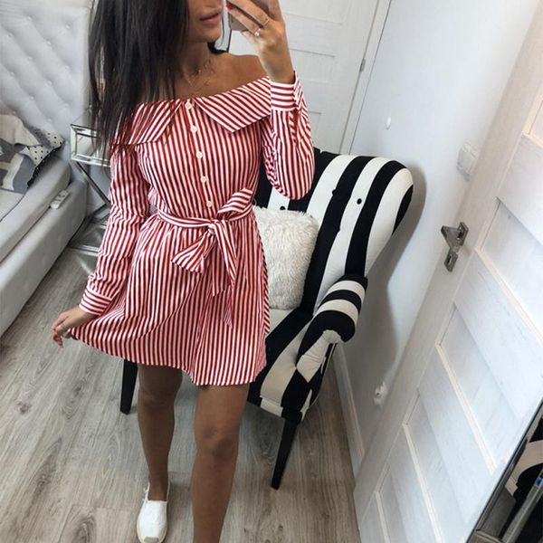 shirt dress casual loose striped women beach summer 2021 elegant long sleeve slash neck party mini dresses, Black;gray
shirt dress casual loose striped women beach summer 2021 elegant long sleeve slash neck party mini dresses, Black;gray