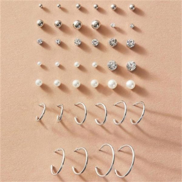 european and american pearl earrings set 20 pairs of creative retro simple temperament male female couples stud, Golden;silver
european and american pearl earrings set 20 pairs of creative retro simple temperament male female couples stud, Golden;silver