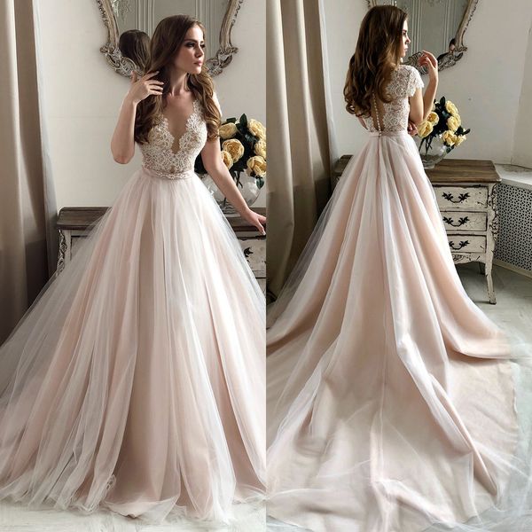 elegant lace wedding dress vestido de novia a line bridal dress v-neck short sleeve applique tulle wedding gown, White
elegant lace wedding dress vestido de novia a line bridal dress v-neck short sleeve applique tulle wedding gown, White