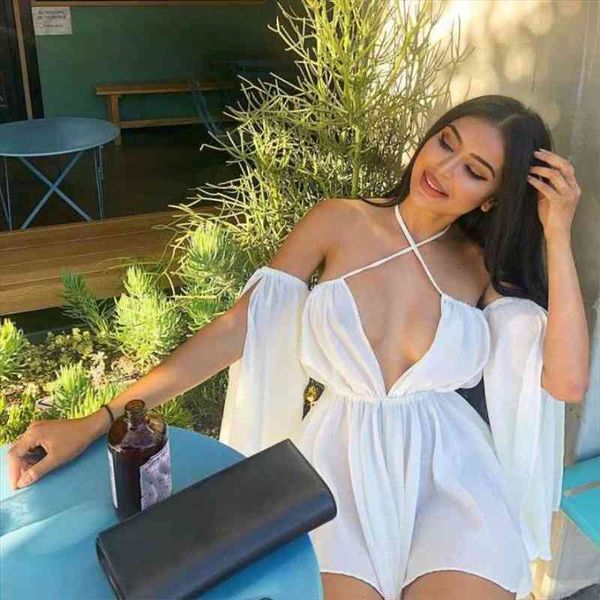 women high waist fashion off shoulder deep v-neck beach jumpsuit white backless flare sleeve rompers overalls, Black;white
women high waist fashion off shoulder deep v-neck beach jumpsuit white backless flare sleeve rompers overalls, Black;white