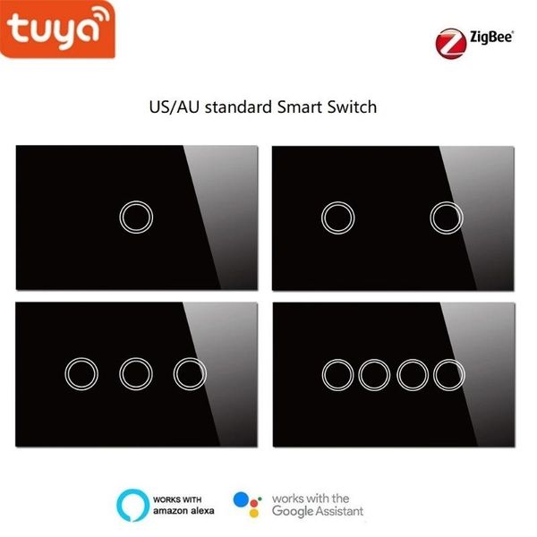smart home control tuya zigbee black wall switch, wireless us 118*72mm 1/2/3/4gang light switch , compatialbe with alexa & google
smart home control tuya zigbee black wall switch, wireless us 118*72mm 1/2/3/4gang light switch , compatialbe with alexa & google