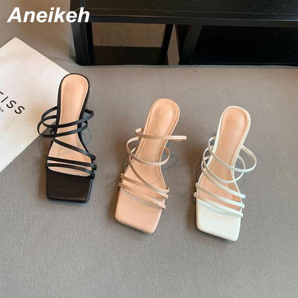 aneikeh 2021 summer zapatos de mujer fashion narrow band head peep toe slippers pu thin heels concise shallow solid shoes, Black
aneikeh 2021 summer zapatos de mujer fashion narrow band head peep toe slippers pu thin heels concise shallow solid shoes, Black