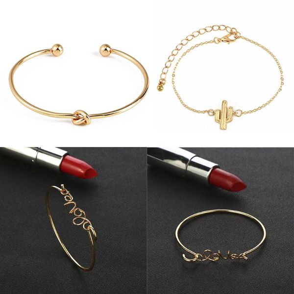 fatpig 2021 fashion 4pcs adjustable triangle love cactus knot open set women alloy bracelet bangle, Black
fatpig 2021 fashion 4pcs adjustable triangle love cactus knot open set women alloy bracelet bangle, Black
