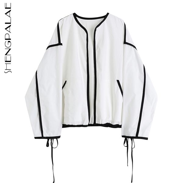 fashion color contrast simple line blouse women's spring round neck large size drawstring long sleeve shirt 210427, White
fashion color contrast simple line blouse women's spring round neck large size drawstring long sleeve shirt 210427, White
