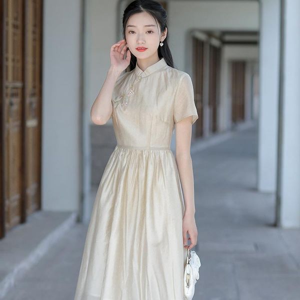 women's knits & tees 2021 summer day silk literature and art china improved chinese style small stand collar slim cheongsam dress, White
women's knits & tees 2021 summer day silk literature and art china improved chinese style small stand collar slim cheongsam dress, White