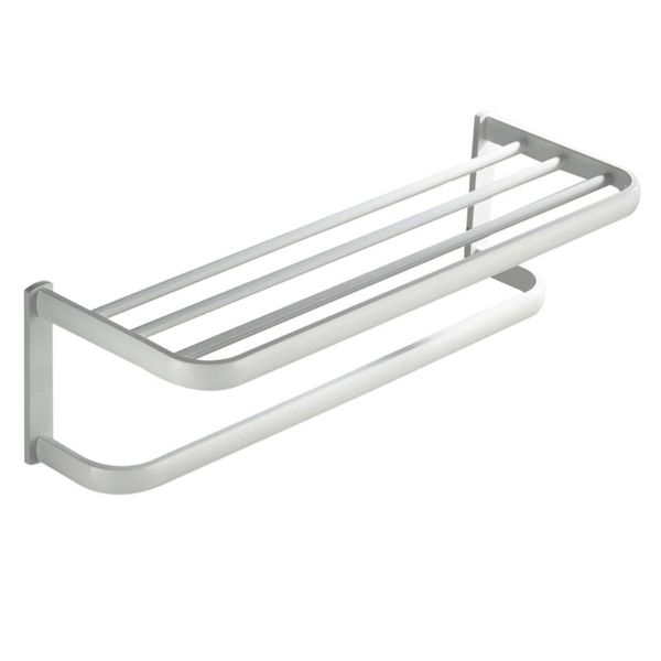 hooks & rails 1pc wall-mounted bath towel rack household bathroom storage (white)
hooks & rails 1pc wall-mounted bath towel rack household bathroom storage (white)