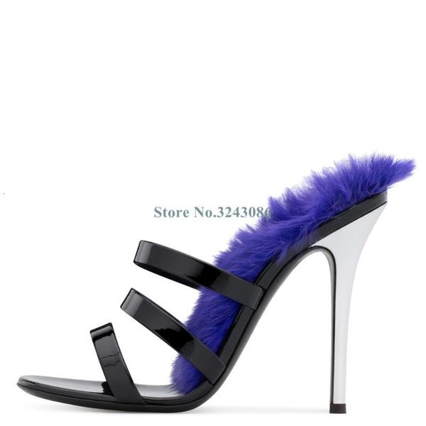 sandals black patent leather narrow band thin high heel purple faux fur elegant stiletto fashion women shoes wady
sandals black patent leather narrow band thin high heel purple faux fur elegant stiletto fashion women shoes wady