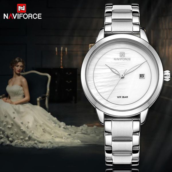 wristwatches naviforce women watches clock steel quartz watch fashion ladies waterproof wrist relogio feminino, Slivery;brown
wristwatches naviforce women watches clock steel quartz watch fashion ladies waterproof wrist relogio feminino, Slivery;brown