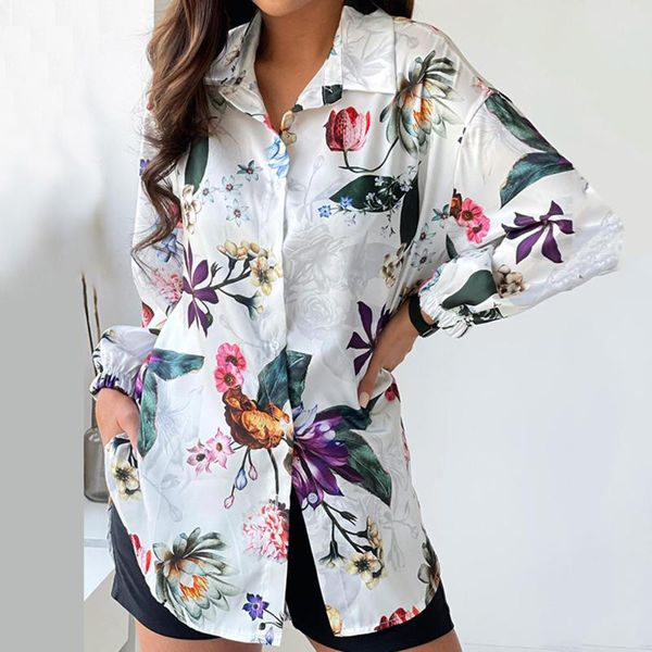 women's blouses & shirts women shirt blouse floral printed long sleeve lapel buttons casual elegant loose plus size autumn office lady, White
women's blouses & shirts women shirt blouse floral printed long sleeve lapel buttons casual elegant loose plus size autumn office lady, White