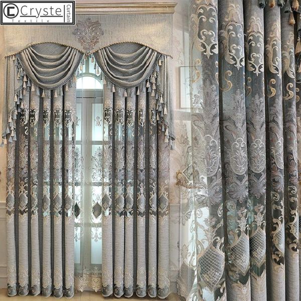 european luxury gray curtains for living dining room bedroom fabric chenille embroidery valance curtain custom & drapes
european luxury gray curtains for living dining room bedroom fabric chenille embroidery valance curtain custom & drapes