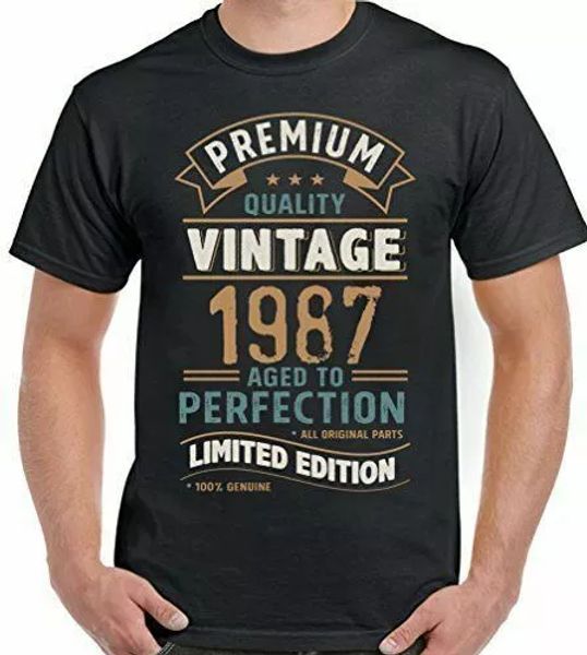 34th birthday 1987 man funny 34 age vintage year limited edition, White;black
34th birthday 1987 man funny 34 age vintage year limited edition, White;black