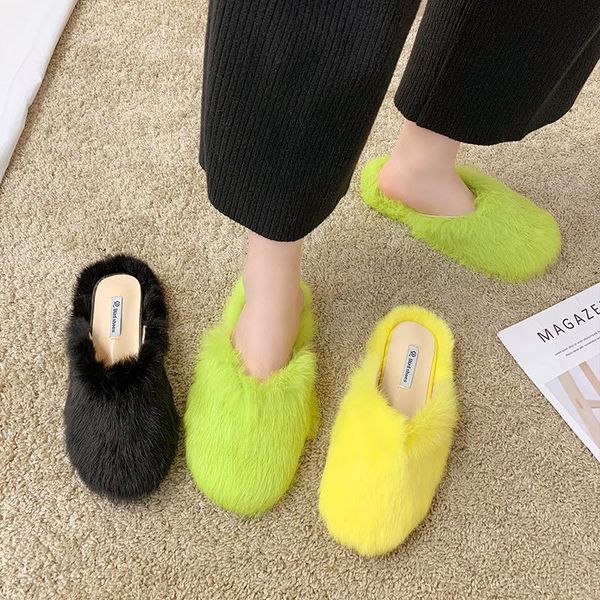 slippers candy color furry fresh woman winter flats close toe brief mules shoes brand korean fur plush slides leisure flip flops, Black
slippers candy color furry fresh woman winter flats close toe brief mules shoes brand korean fur plush slides leisure flip flops, Black