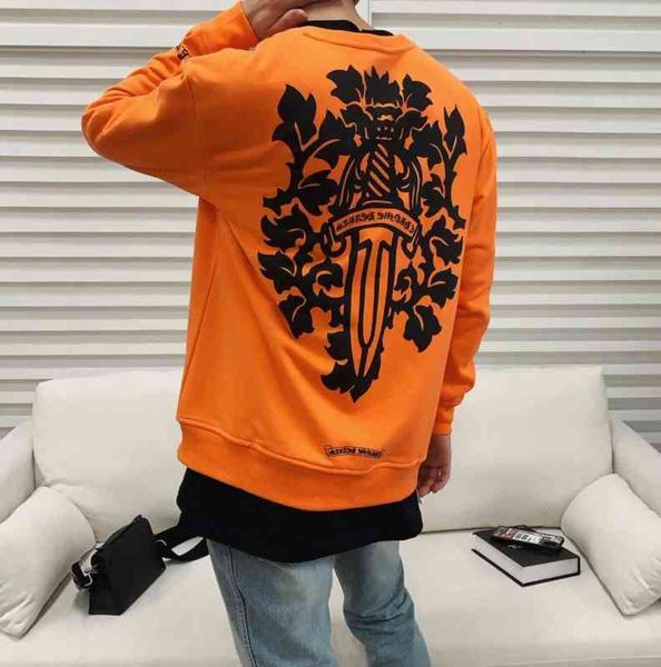 sanskrit ch totem croix orange printed round neck sweater tide brand men's and women's casual loose couple top, Black
sanskrit ch totem croix orange printed round neck sweater tide brand men's and women's casual loose couple top, Black