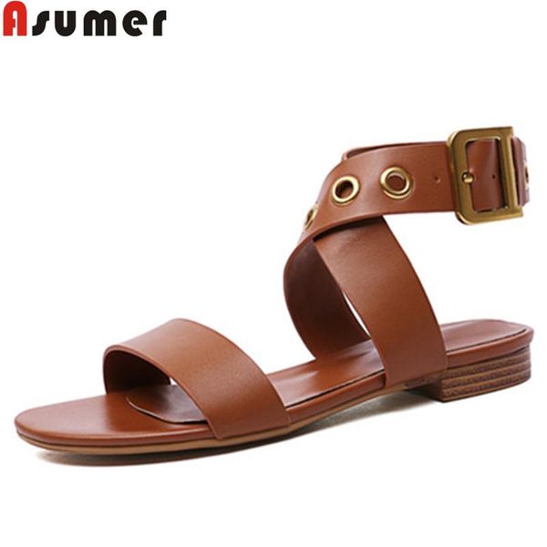 big size 34-43 summer sandals women casual flat shoes genuine leather buckle ladies comfortable, Black
big size 34-43 summer sandals women casual flat shoes genuine leather buckle ladies comfortable, Black