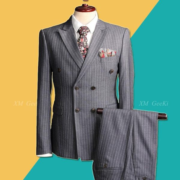 men double-breasted suit men's 3 piece business professional suits male grey stripe jacket for wedding dress xfd0022 & blazers, White;black
men double-breasted suit men's 3 piece business professional suits male grey stripe jacket for wedding dress xfd0022 & blazers, White;black