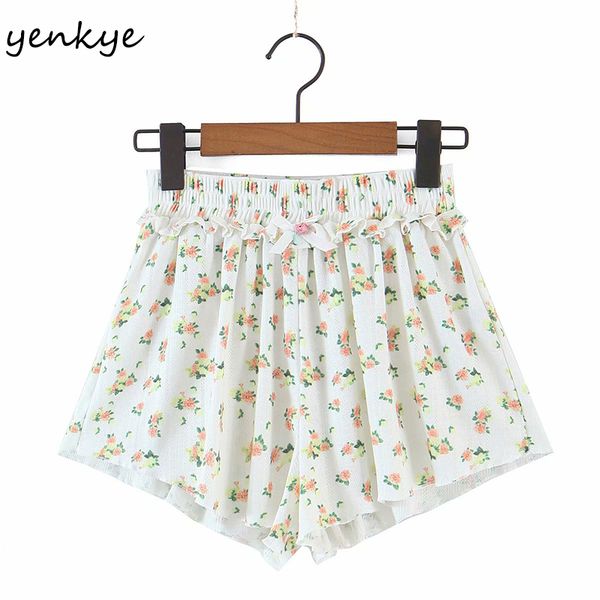 sweet floral print shorts women fungus edge elastic high waist short femme holiday boho summer spodenki damskie 210430, White;black
sweet floral print shorts women fungus edge elastic high waist short femme holiday boho summer spodenki damskie 210430, White;black