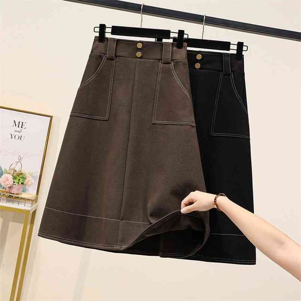 autumn & winter high waist thin thick plus size loose casual versatile simple solid women a-line swing skirt 210527, Black
autumn & winter high waist thin thick plus size loose casual versatile simple solid women a-line swing skirt 210527, Black