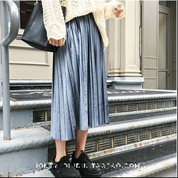 women skirt spring and high waisted skinny female velvet pleated skirts free, Black 
women skirt spring and high waisted skinny female velvet pleated skirts free, Black