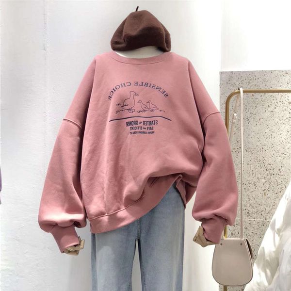 women's sweaters hoodies waitmore sweater autumn winter korean version ins fashionable loose bf plush thickened mschf clothes iq57, White;black
women's sweaters hoodies waitmore sweater autumn winter korean version ins fashionable loose bf plush thickened mschf clothes iq57, White;black