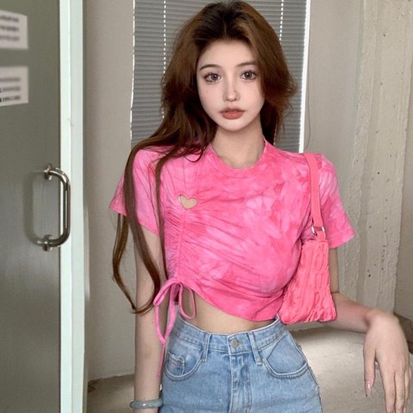 women's t-shirt summer t-shirts for women o neck cute tie dye ladies french hollow streetwear tee shirt female crop top, White
women's t-shirt summer t-shirts for women o neck cute tie dye ladies french hollow streetwear tee shirt female crop top, White
