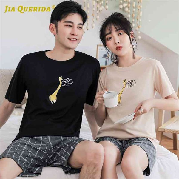 pajama couple pajamas set homesuit homeclothes fashion style casual style women and men short sleeve short pants sleepwear 210812, Black;brown
pajama couple pajamas set homesuit homeclothes fashion style casual style women and men short sleeve short pants sleepwear 210812, Black;brown