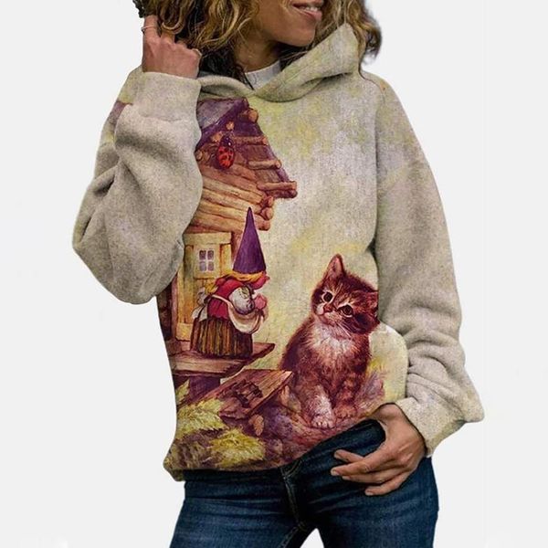women's hoodies & sweatshirts sweatshirt fashion casual print long sleeve hooded pullover kawaii, Black
women's hoodies & sweatshirts sweatshirt fashion casual print long sleeve hooded pullover kawaii, Black