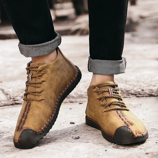 boots fashion casual men winter warm plush lace-up ankle snow shoes split leather hx-010, Black
boots fashion casual men winter warm plush lace-up ankle snow shoes split leather hx-010, Black