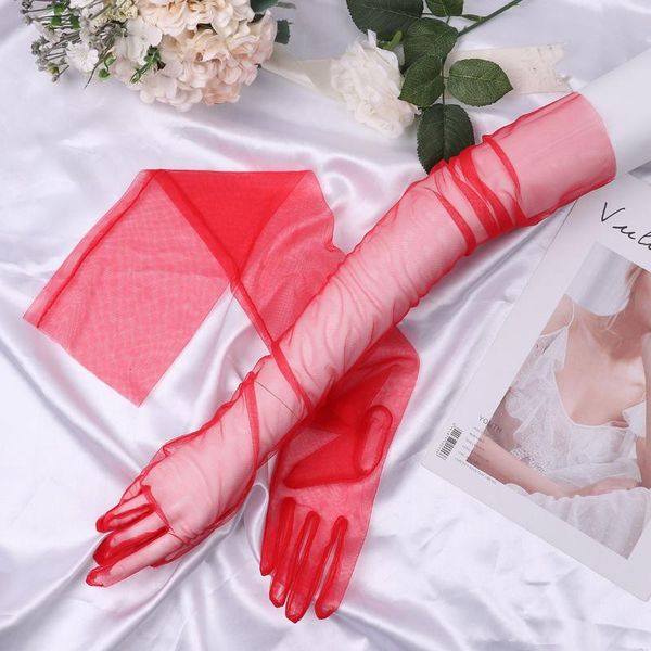 bridal gloves elegant women transparent sheer tulle full finger long mittens wedding party pography ladies accessories, White
bridal gloves elegant women transparent sheer tulle full finger long mittens wedding party pography ladies accessories, White